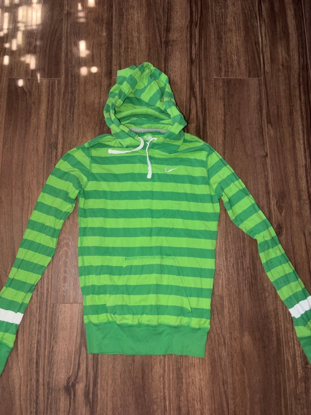 Nike Green striped hoodie
